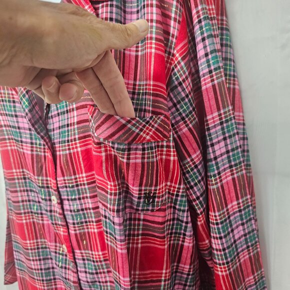 NWT Victoria Secrets Red Pink Plaid Pajama Set Lounge XXL - Picture 5 of 12